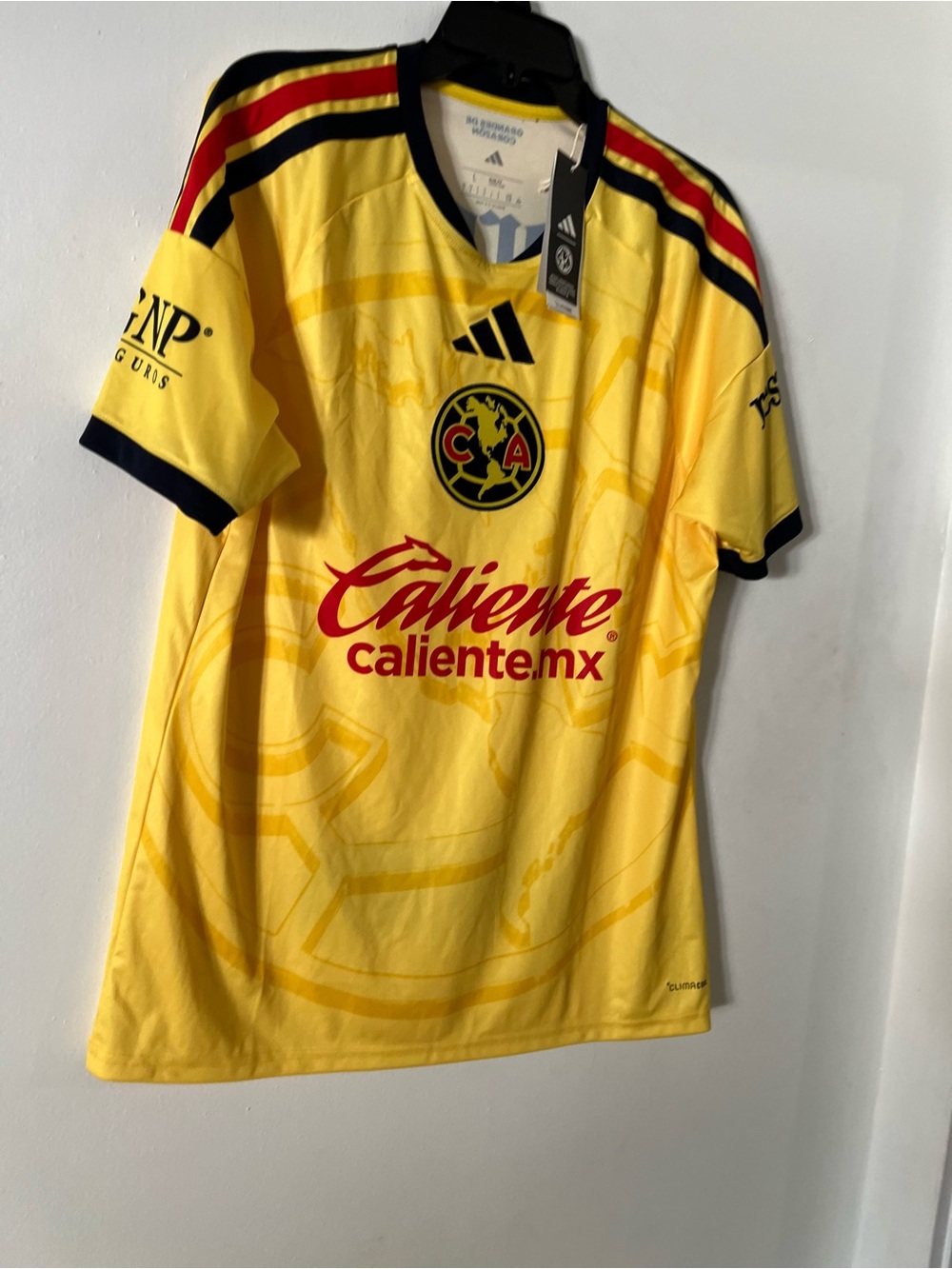adidas Yellow Club América Oficial Jersey with Red and Navy Details